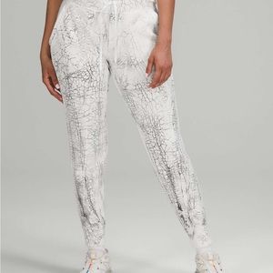 Lululemon Cotton Terry White Print Joggers